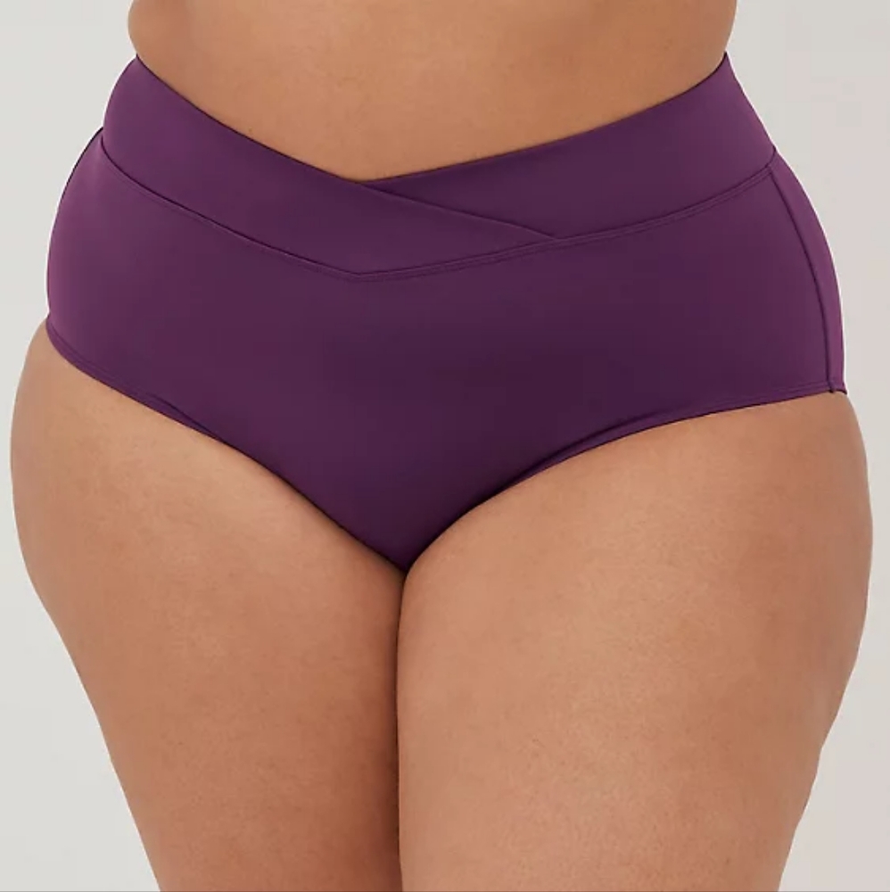 Torrid Purple High Waist Wrap Swim Bathing Suit Bottoms Plus 3X NWT